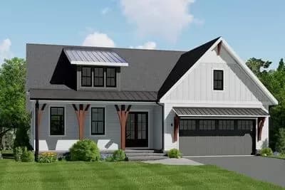 Modern Farmhouse Plan with Main-level Master Bedroom - 2675 Sq Ft