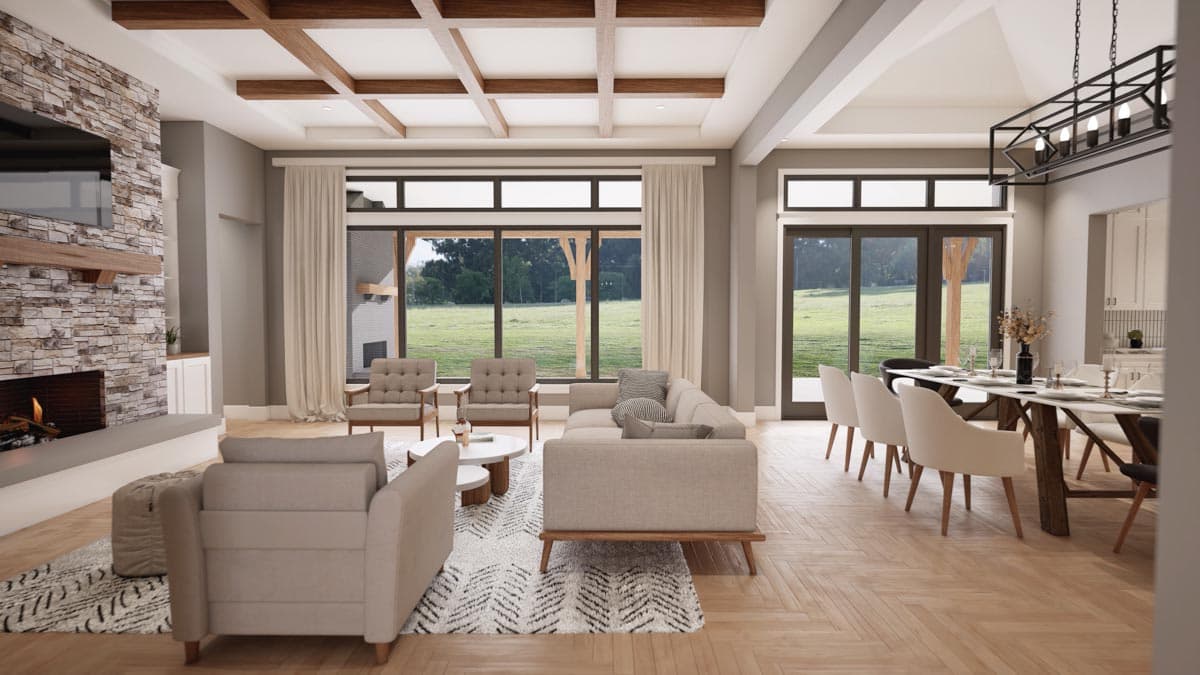 Plan 915051CHP: Exclusive Hill Country House Plan with Study and Large Covered Porch - 3680 Sq Ft - Image #8 - Country, Farmhouse, Hill Country, Modern Farmhouse, New American