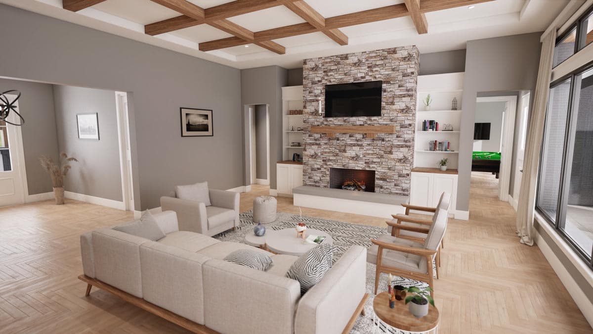 Plan 915051CHP: Exclusive Hill Country House Plan with Study and Large Covered Porch - 3680 Sq Ft - Image #9 - Country, Farmhouse, Hill Country, Modern Farmhouse, New American