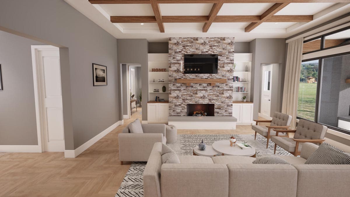 Plan 915051CHP: Exclusive Hill Country House Plan with Study and Large Covered Porch - 3680 Sq Ft - Image #10 - Country, Farmhouse, Hill Country, Modern Farmhouse, New American