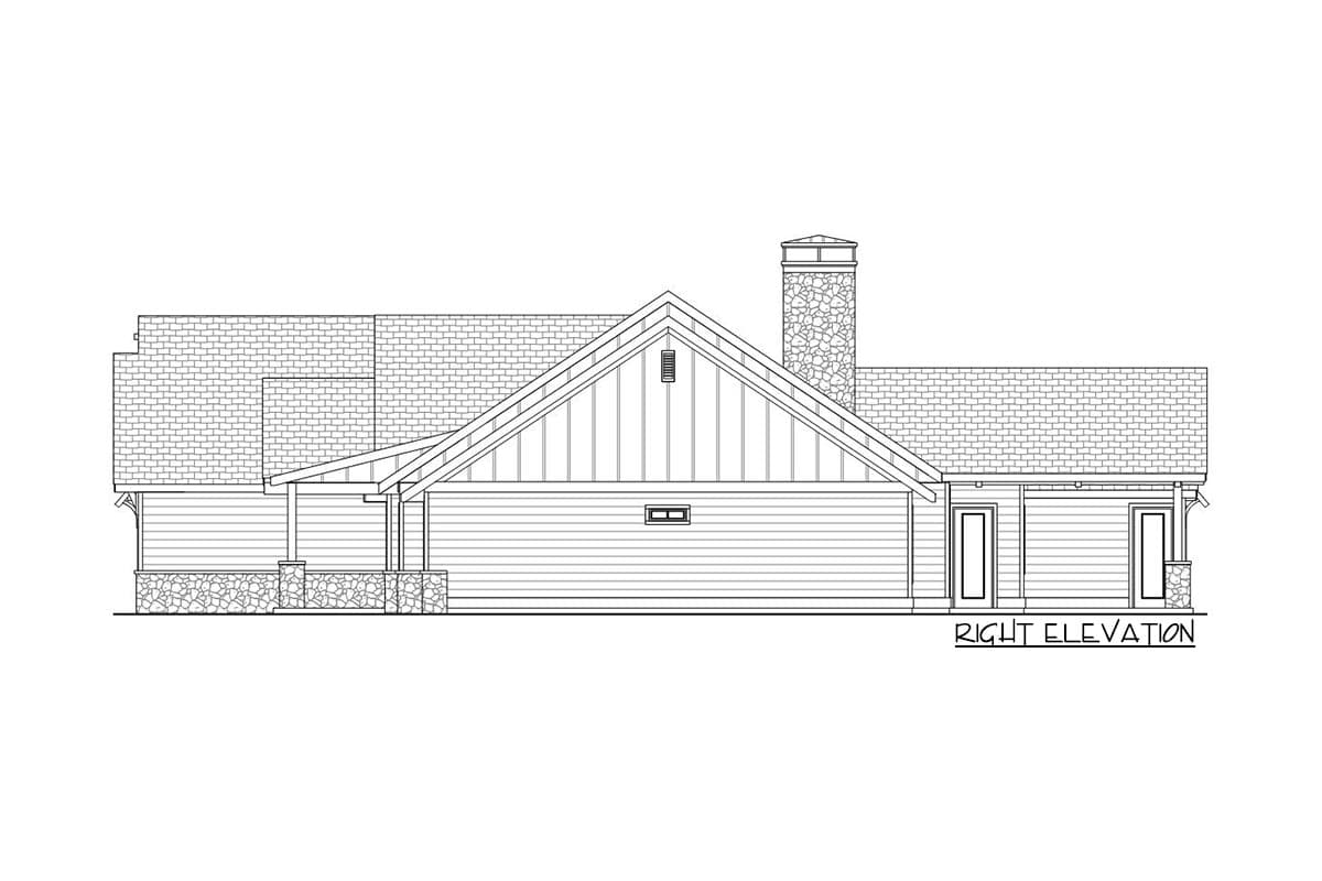 Plan 580016DFT: One-level Rustic Farmhouse with Office and Media Room - Image #5 - Country, Craftsman, Farmhouse, Modern Farmhouse, Ranch