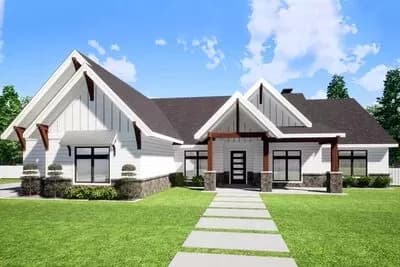 One-level Rustic Farmhouse with Office and Media Room