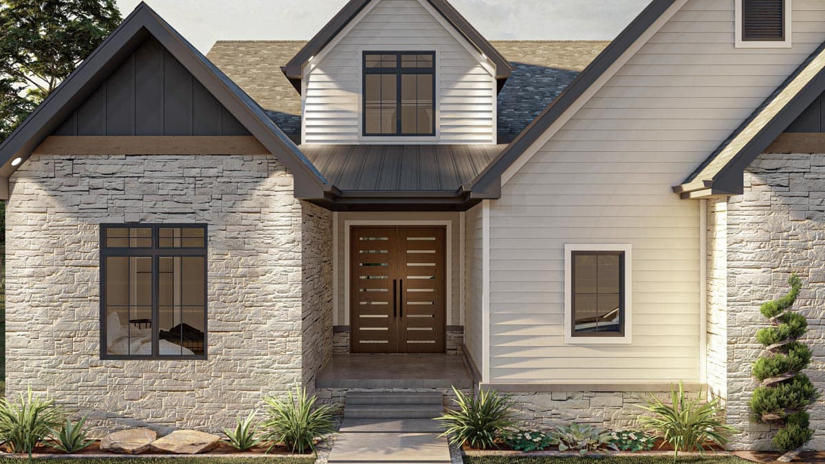 Plan 623132DJ: 5 Bed 1.5 Story House Plan with Hidden Fun Room Upstairs - Image #7 - Country, New American, Traditional
