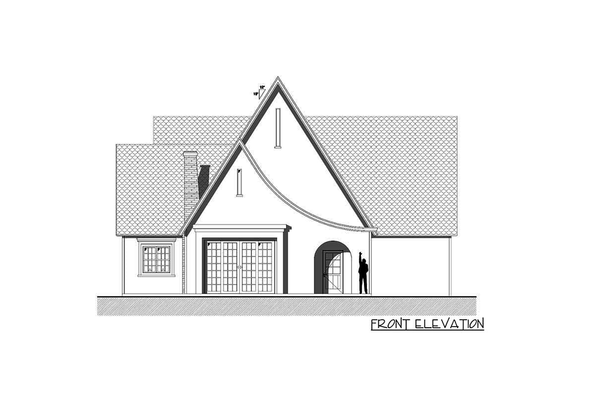Plan 311034RMZ: 2-Bed Transitional Tudor with Wraparound Porch - Image #5 - European, Transitional, Tudor