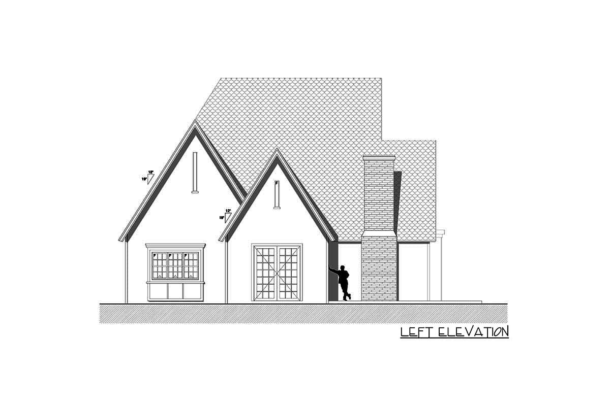 Plan 311034RMZ: 2-Bed Transitional Tudor with Wraparound Porch - Image #6 - European, Transitional, Tudor