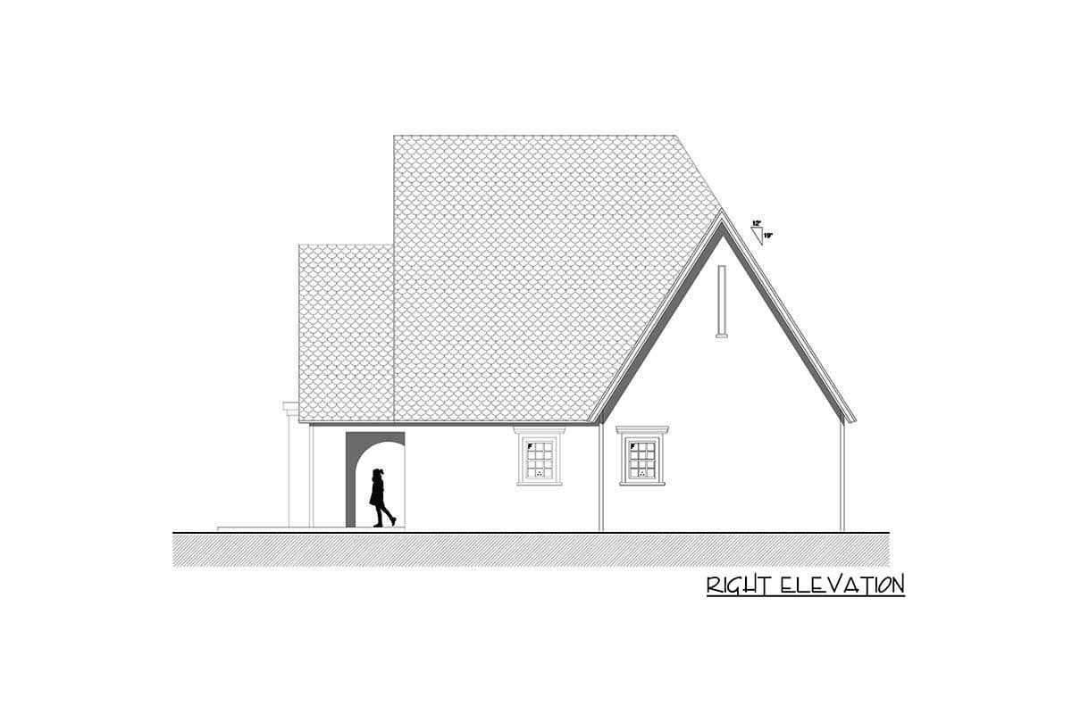 Plan 311034RMZ: 2-Bed Transitional Tudor with Wraparound Porch - Image #8 - European, Transitional, Tudor