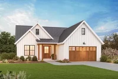 1866 Square Foot Modern Farmhouse Plan with Flex Room