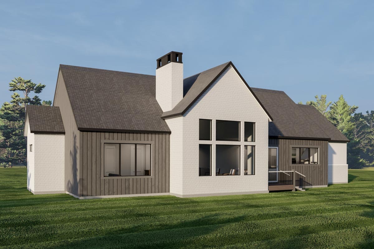 Plan 490048NAH: Modern European Home Plan with Vaulted Great Room - Image #4 - Contemporary, Country, European, New American, Transitional