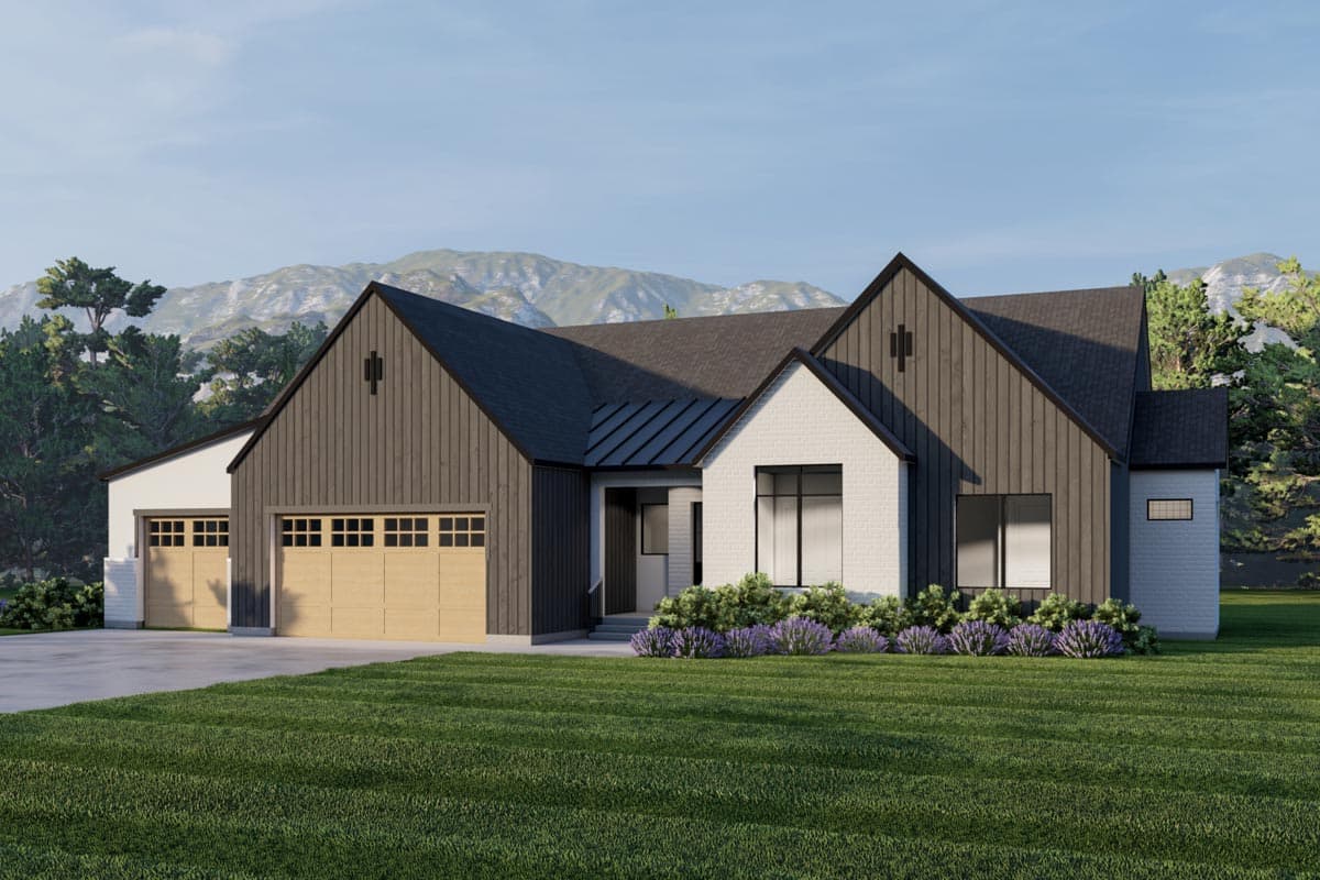 Plan 490048NAH: Modern European Home Plan with Vaulted Great Room - Image #5 - Contemporary, Country, European, New American, Transitional