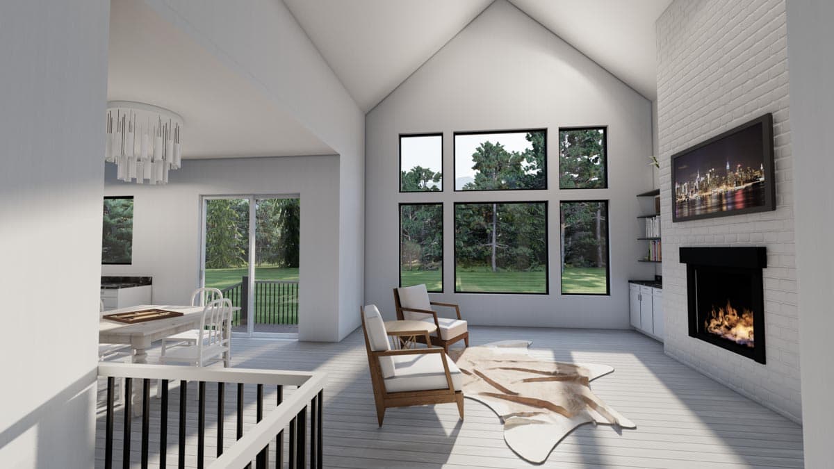 Plan 490048NAH: Modern European Home Plan with Vaulted Great Room - Image #6 - Contemporary, Country, European, New American, Transitional