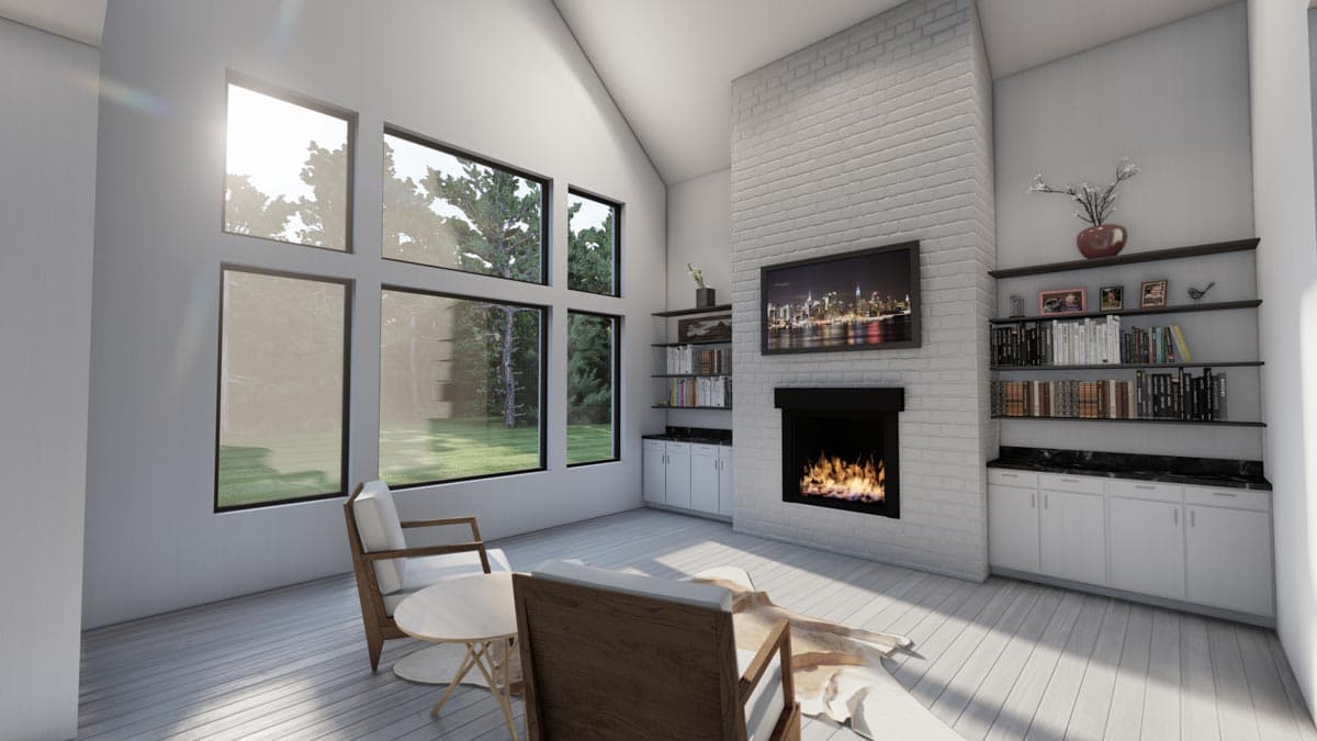 Plan 490048NAH: Modern European Home Plan with Vaulted Great Room - Image #7 - Contemporary, Country, European, New American, Transitional