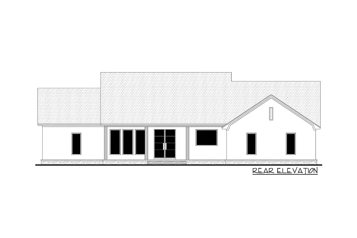 Plan 51921HZ: 3-Bed Modern Ranch House Plan with Hidden Pantry - Image #5 - Country, Hill Country, New American, Ranch, Southern, Traditional, Transitional