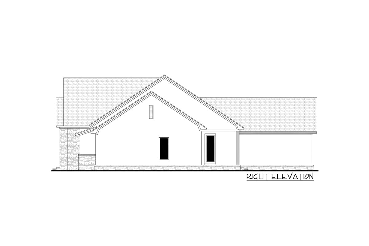 Plan 51921HZ: 3-Bed Modern Ranch House Plan with Hidden Pantry - Image #6 - Country, Hill Country, New American, Ranch, Southern, Traditional, Transitional