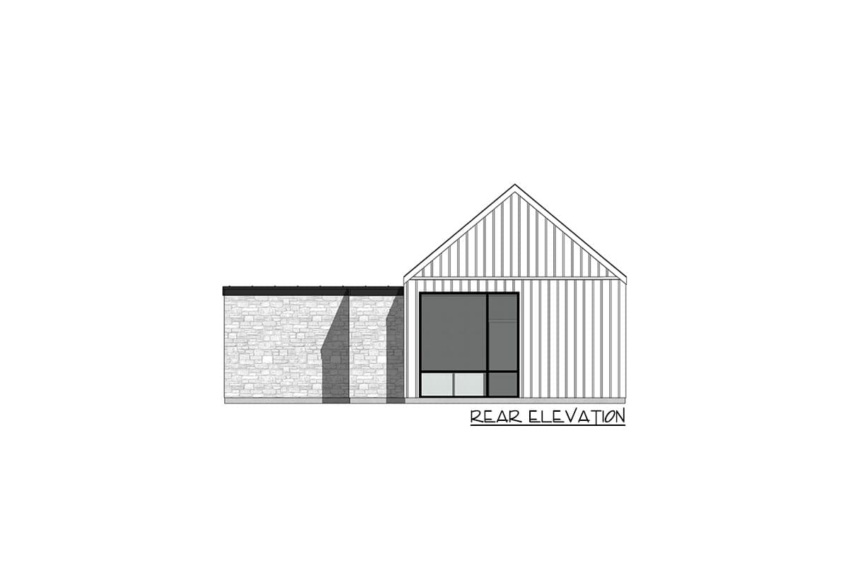 Plan 420053WNT: 1417 Square Foot Contemporary House Plan with Home Office - Image #7 - Contemporary, Cottage, Country, Craftsman