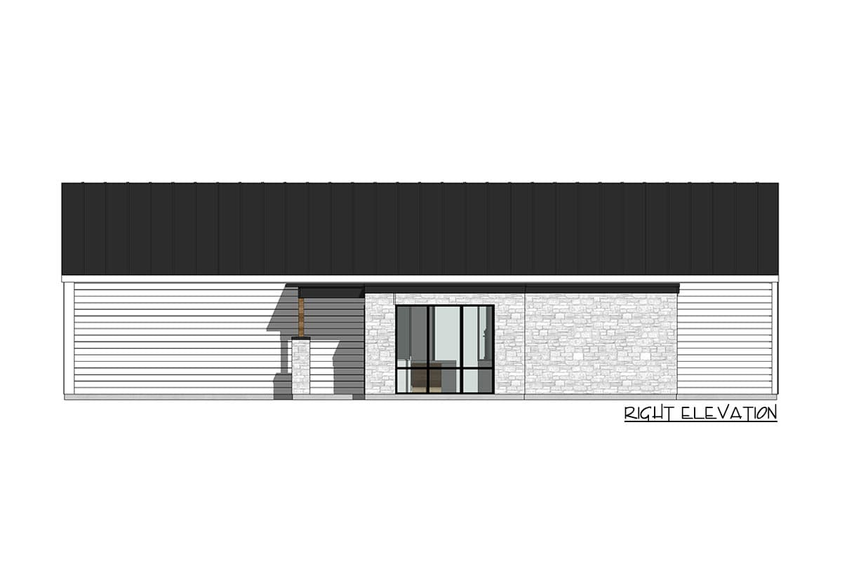 Plan 420053WNT: 1417 Square Foot Contemporary House Plan with Home Office - Image #8 - Contemporary, Cottage, Country, Craftsman