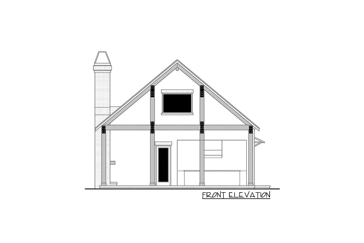 Plan 51922HZ: Pool House Plan with Upstairs Game Room - 566 Sq Ft - Image #5 - Traditional, Transitional