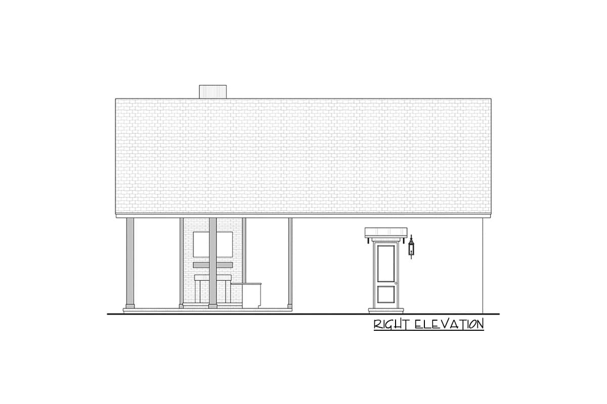 Plan 51922HZ: Pool House Plan with Upstairs Game Room - 566 Sq Ft - Image #8 - Traditional, Transitional