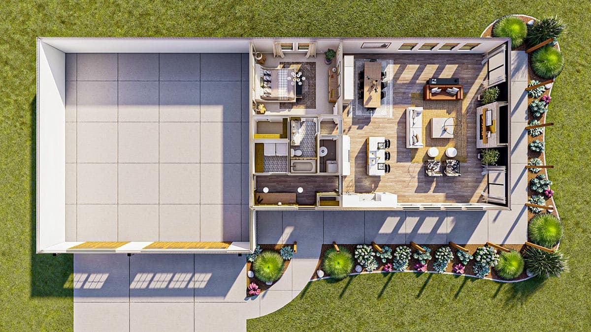 Plan 623133DJ: Barndominium Style Post Frame Home w/ Wrap Around Porch - Image #14 - Barndominium, Craftsman, New American