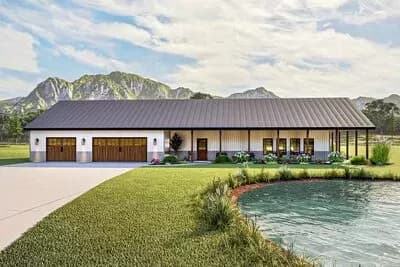 Barndominium Style Post Frame Home w/ Wrap Around Porch
