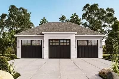 899 Square Foot Detached 3-Car Garage with Hipped Roof