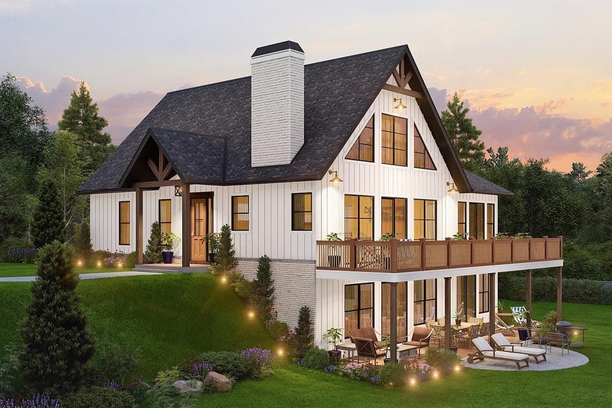 Plan 25779GE: Hillside Home Plan with Large Outdoor Spaces in Back - 1890 Sq Ft - Image #4 - Contemporary, Craftsman, Mountain, New American, Northwest, Rustic, Vacation