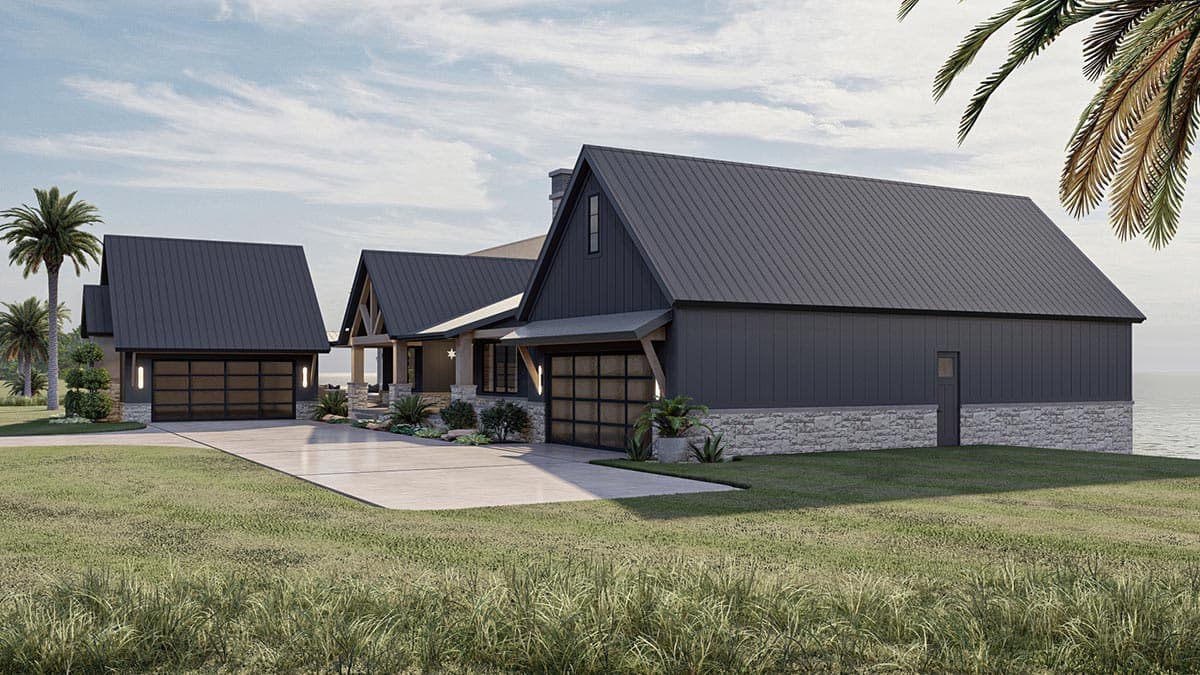 Plan 623134DJ: Multi-Generational One-Story Lake House Plan with Main Floor Suite with Second Kitchen - Image #7 - Coastal, Country, Craftsman, Mountain, New American, Ranch, Rustic, Traditional