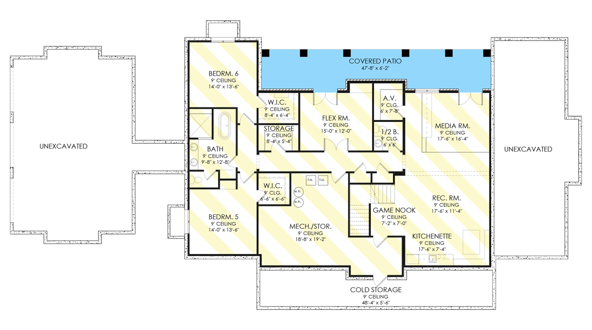 Plan 490051NAH: Two-story Colonial House Plan with Master On Main and 2-Story Great Room - Floor Plan - Optionally Finished Lower Level - Walkout Foundation Option - Country, Southern, Southern Traditional, Traditional