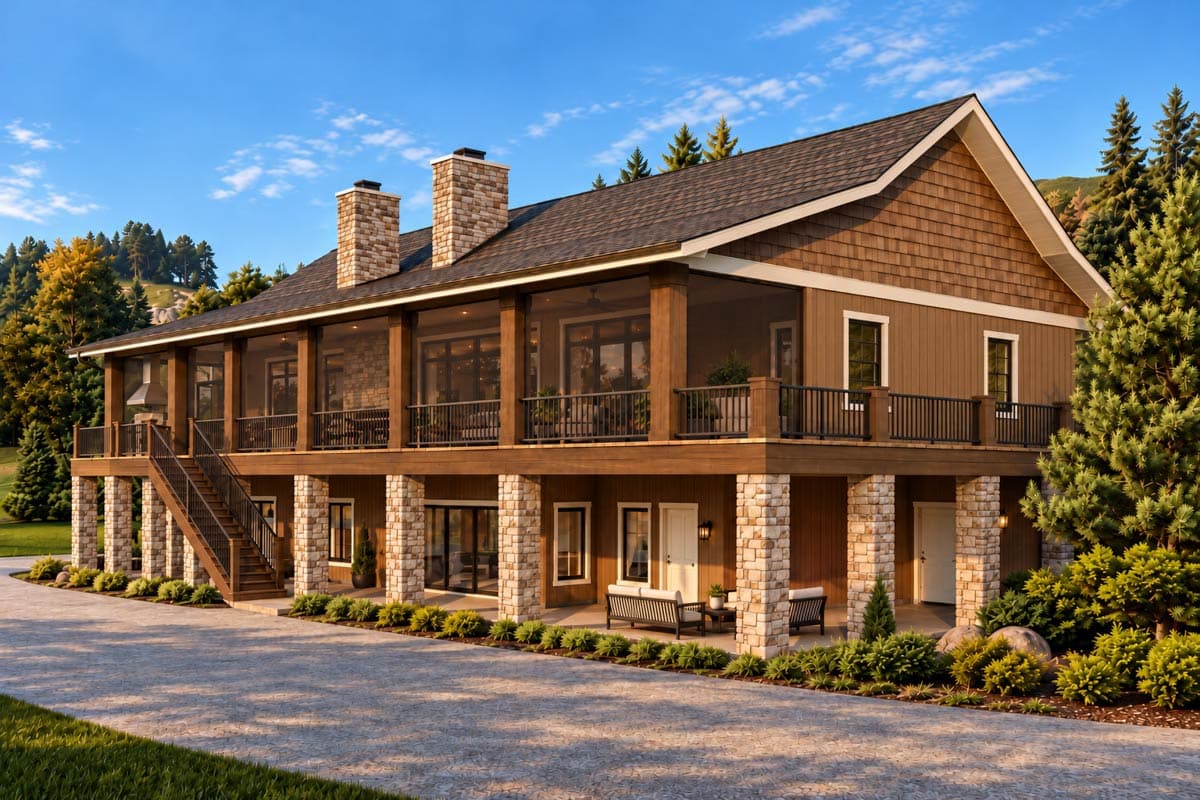 Plan 871024JEN: Mountain Cottage House Plan with Four Bedrooms and Expansive Wraparound Porch - Image #5 - Cottage, Country, Mountain