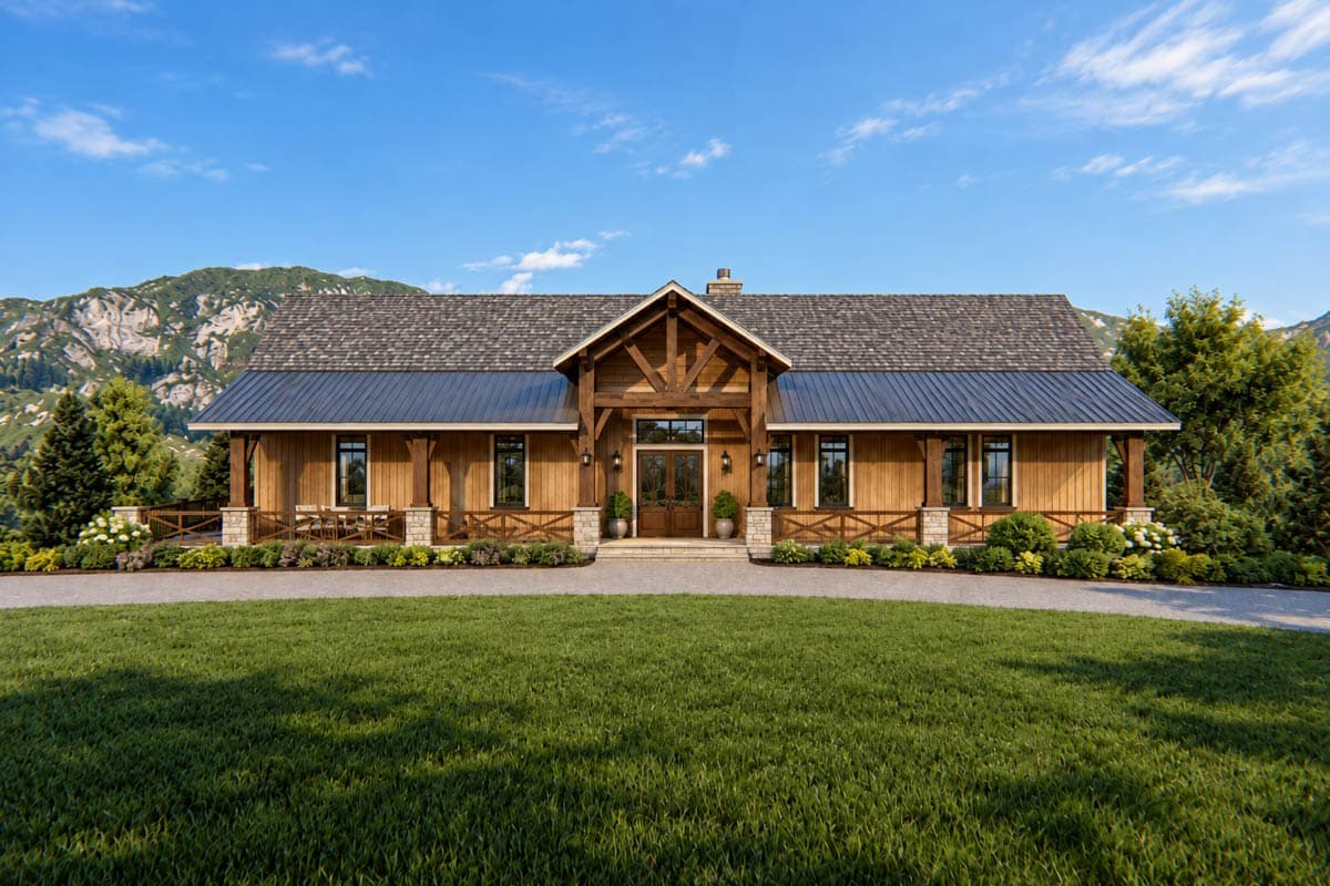 Plan 871024JEN: Mountain Cottage House Plan with Four Bedrooms and Expansive Wraparound Porch - Image #4 - Cottage, Country, Mountain