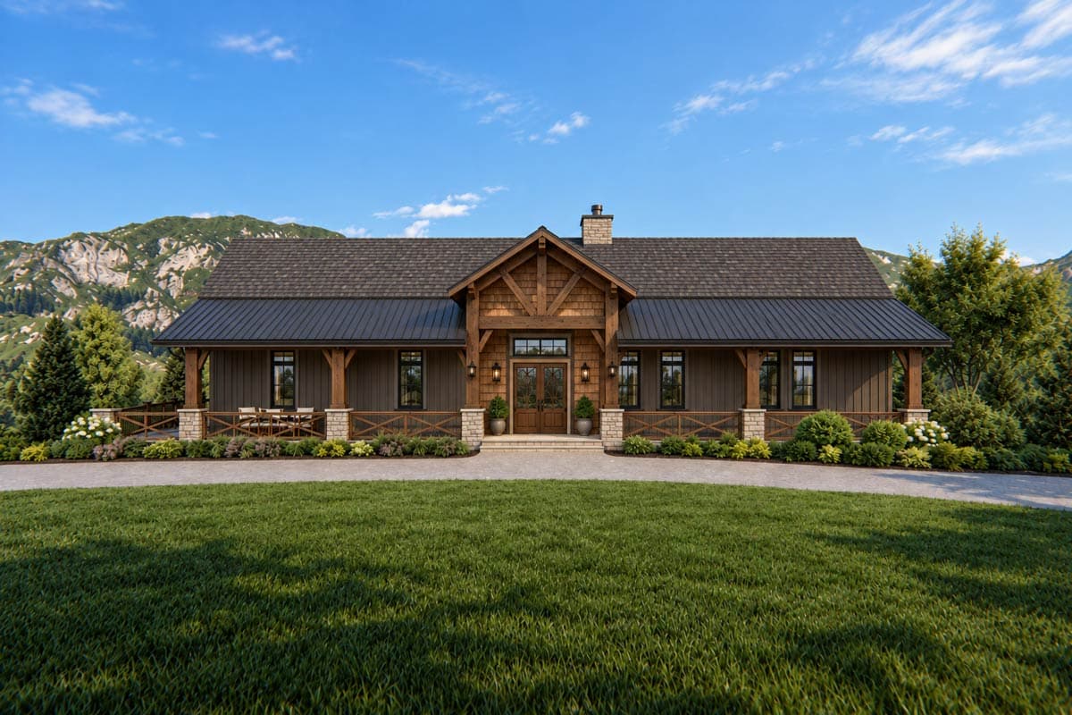 Plan 871024JEN: Mountain Cottage House Plan with Four Bedrooms and Expansive Wraparound Porch - Image #3 - Cottage, Country, Mountain
