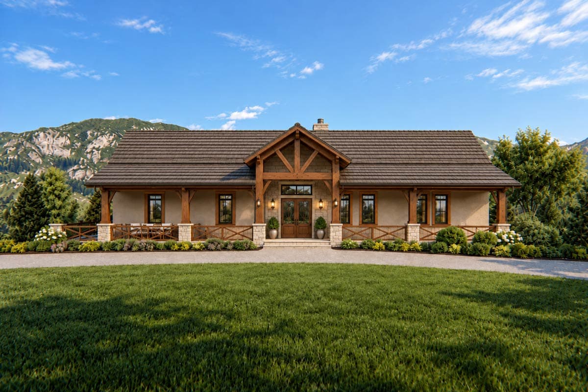 Plan 871024JEN: Mountain Cottage House Plan with Four Bedrooms and Expansive Wraparound Porch - Image #2 - Cottage, Country, Mountain