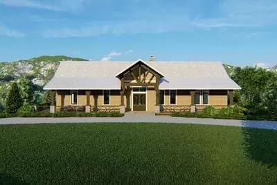 Mountain Home Plan with Finished Basement and Wraparound Porch