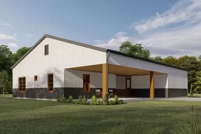 3-Bed Rustic House Plan with Private Bedroom Suite and Large Side Porch