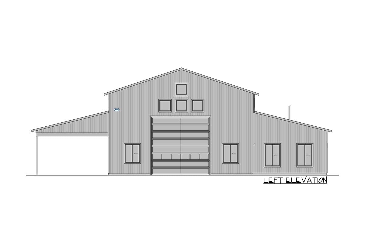 Plan 400011FTY: RV-Friendly Barndo-style House Plan with Carport and Home Office - 1230 Sq Ft - Image #17 - Barndominium, Country, Farmhouse, Modern Farmhouse, Southern