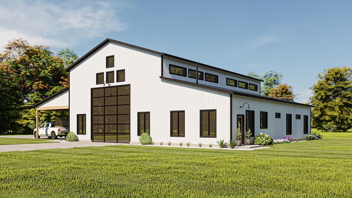 Plan 400011FTY: RV-Friendly Barndo-style House Plan with Carport and Home Office - 1230 Sq Ft - Image #9 - Barndominium, Country, Farmhouse, Modern Farmhouse, Southern