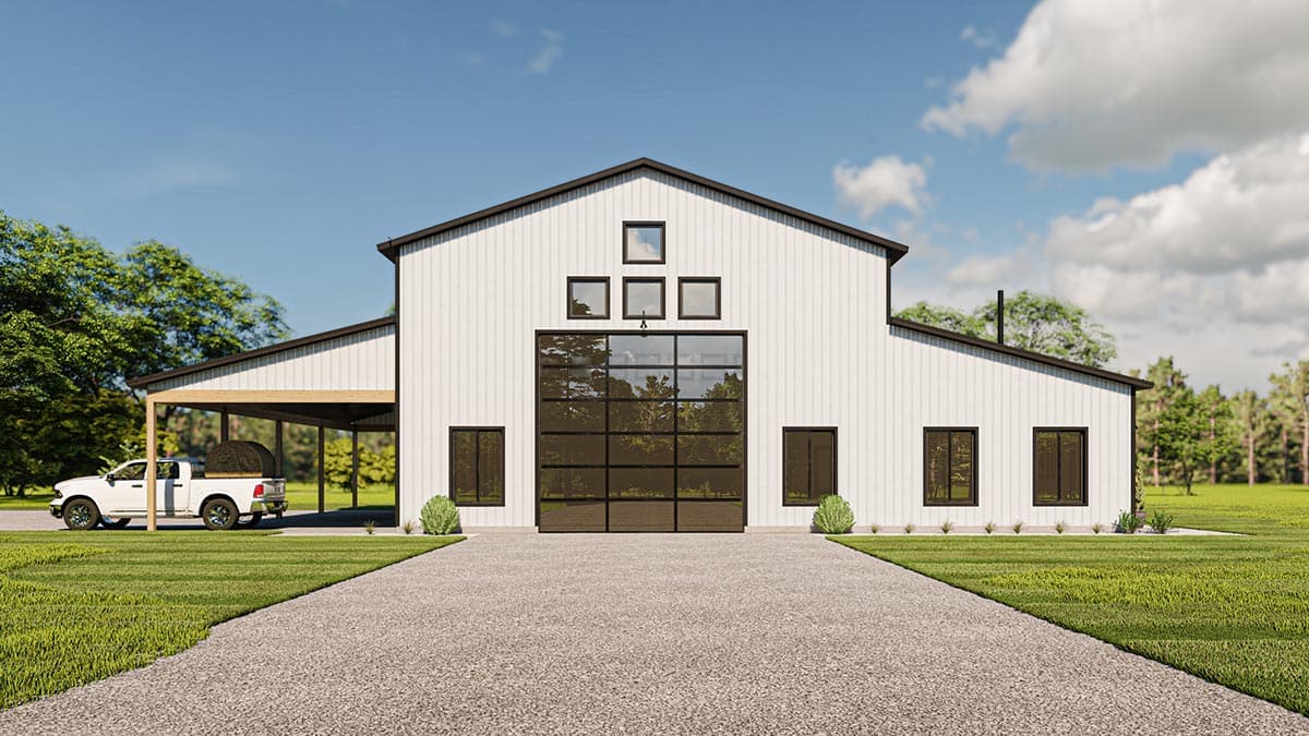 Plan 400011FTY: RV-Friendly Barndo-style House Plan with Carport and Home Office - 1230 Sq Ft - Image #10 - Barndominium, Country, Farmhouse, Modern Farmhouse, Southern