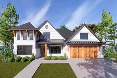 Split-bed Country Craftsman with Vaulted Family Room