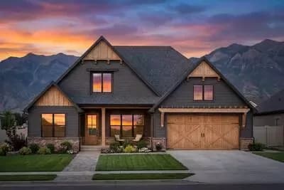 New American Craftsman Plan with Split-bedroom Layout