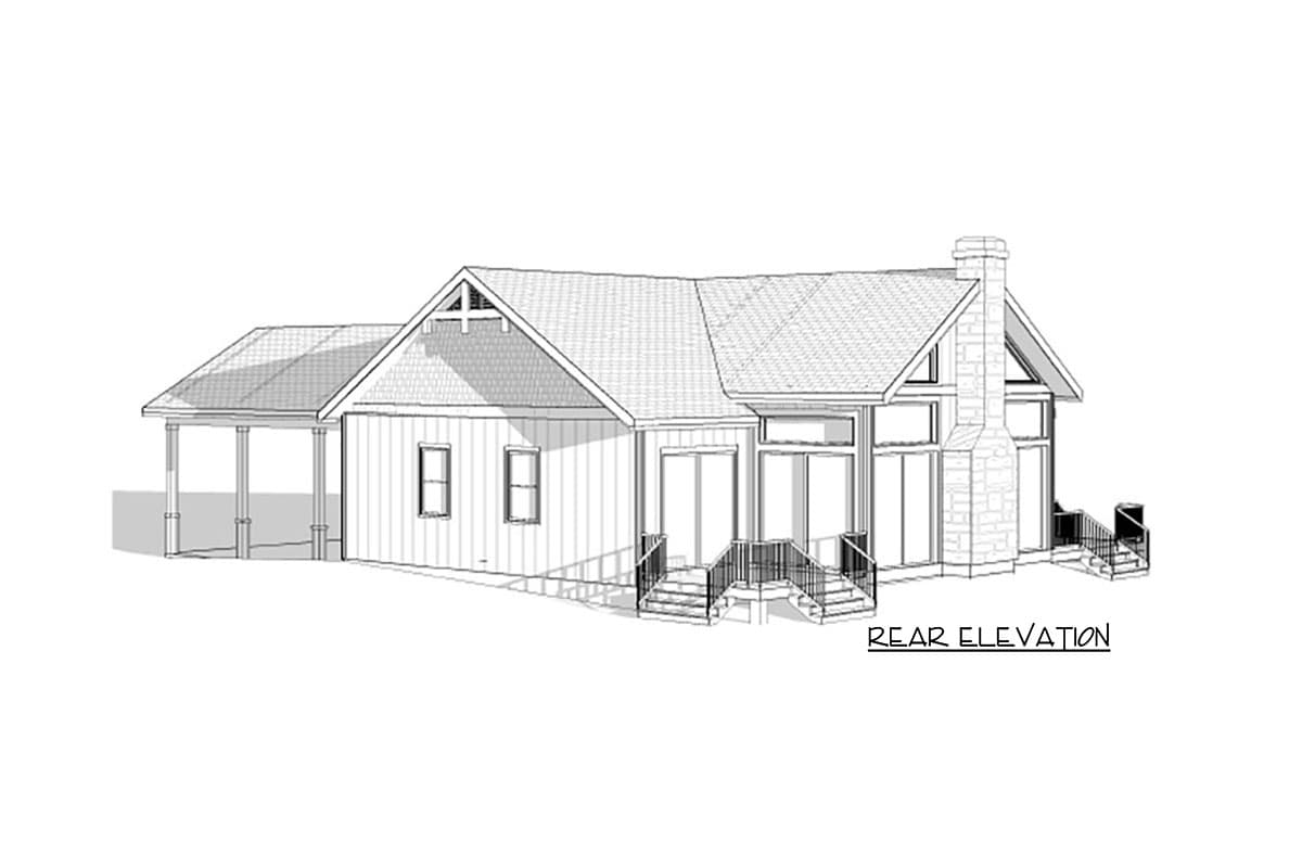 Plan 92000VS: 1834 Square Foot One-story House Plan with Large Carport in Front - Image #4 - Country, Craftsman, New American, Ranch, Rustic, Traditional