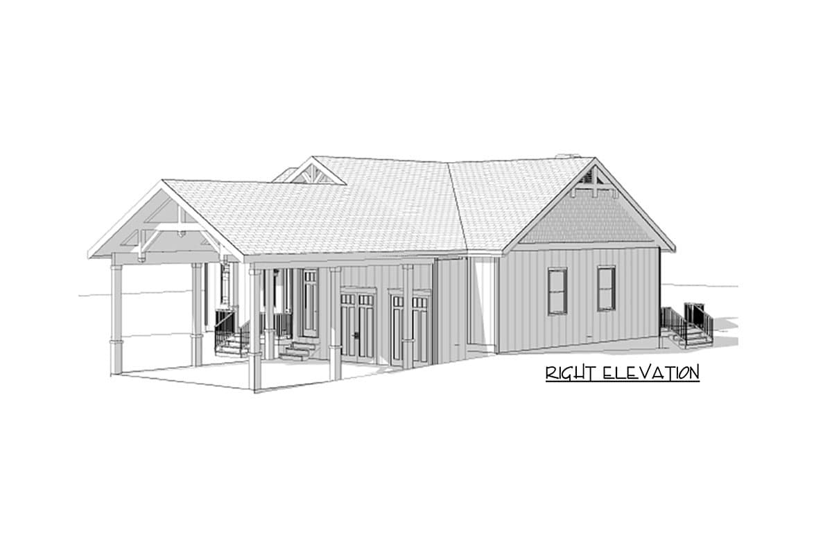 Plan 92000VS: 1834 Square Foot One-story House Plan with Large Carport in Front - Image #5 - Country, Craftsman, New American, Ranch, Rustic, Traditional
