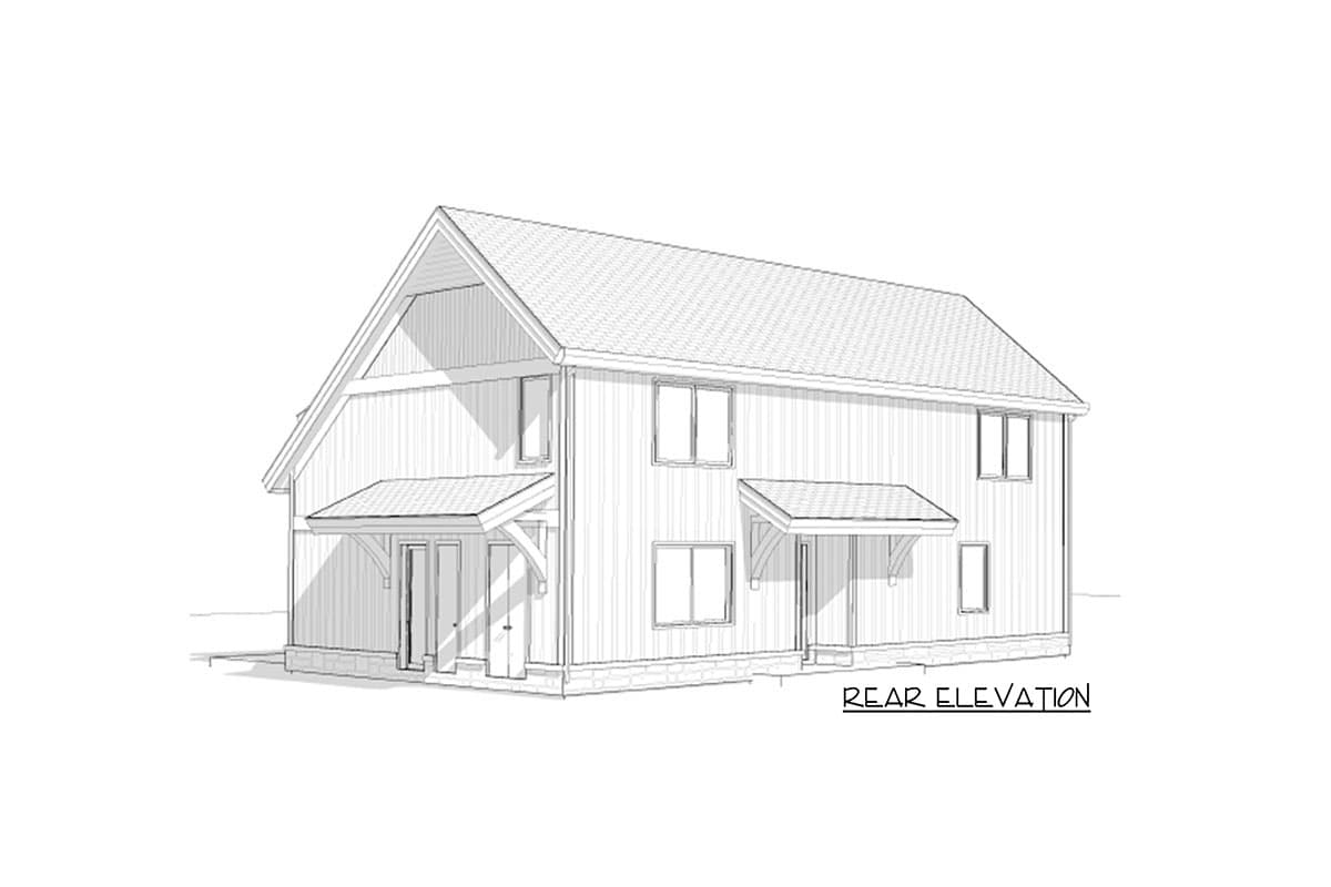 Plan 92009VS: 2-Story Lake House with Double-sided Fireplace - Image #4 - Cottage, Mountain, New American, Rustic, Vacation