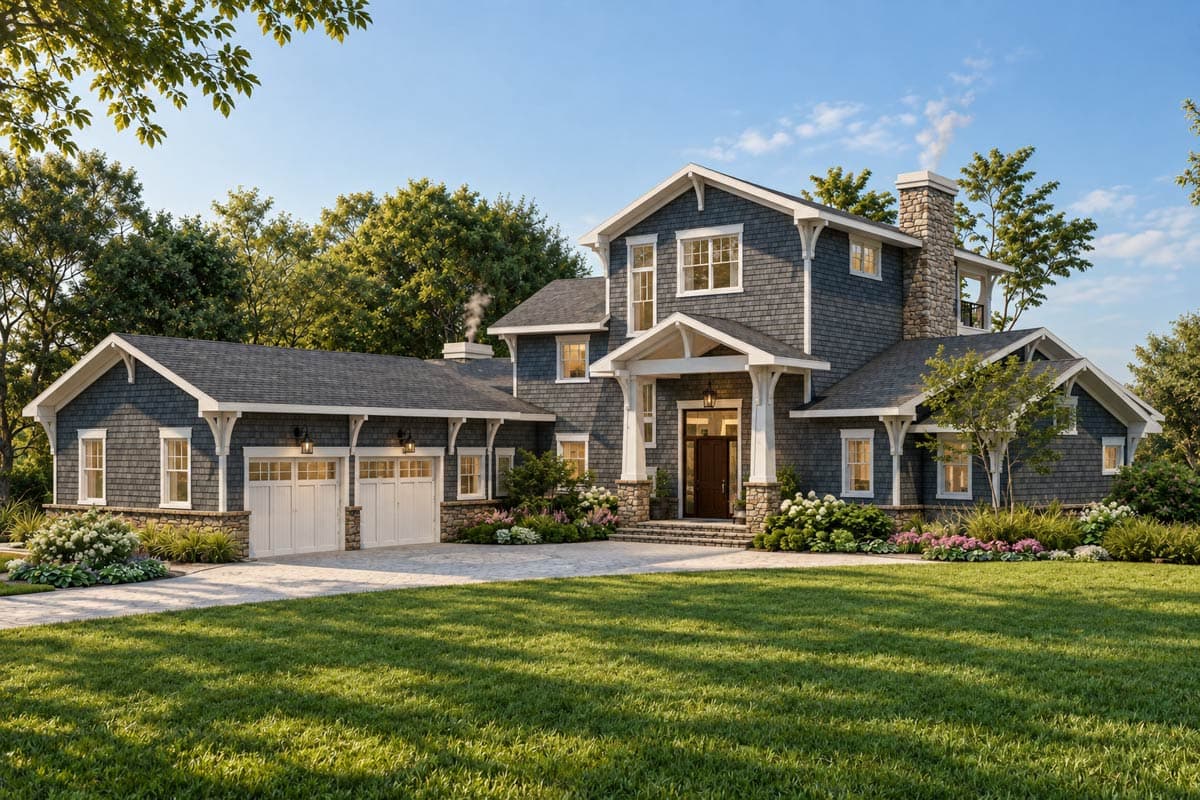 Plan 871026JEN: Waterfront Craftsman Plan with Stacked Rear Porches - Image #3 - Coastal, Country, Craftsman, Mountain, Northwest, Traditional, Vacation