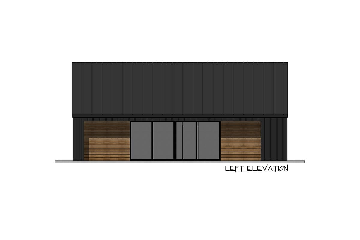 Plan 420054WNT: 1048 Square Foot Modern Cabin with 2 Bedrooms Each with Outdoor Access - Image #10 - Cabin, Contemporary, Mountain, Ranch, Rustic, Scandinavian, Vacation