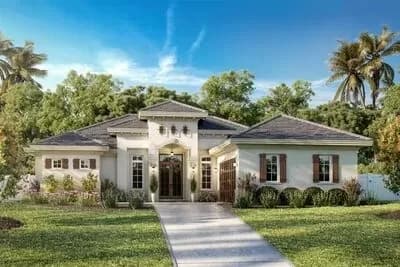 2397 Square Foot Contemporary One-story Home Plan with Lanai