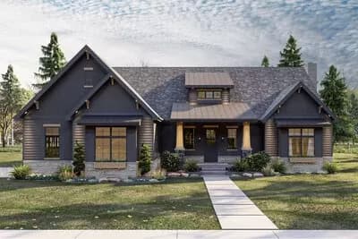2435 Square Foot 2-Bed Craftsman Home Plan with Vaulted Great and Dining Rooms