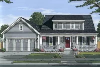 1760 Cape Cod Cottage House Plan with 3 Bedrooms