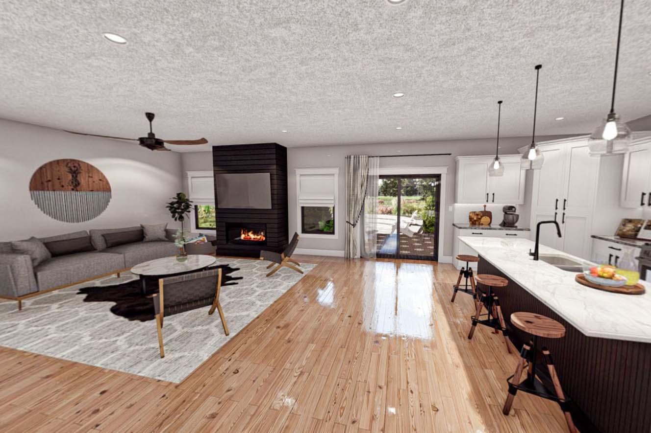 Plan 623136DJ: 1458 Square Foot Barndo-style Home Plan with 1902 Square Foot Garage - Virtual Tour Cover Image - Barndominium, Country, Ranch, Rustic, Traditional