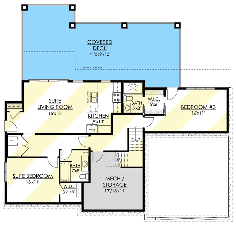 Plan 81713AB: Modern Cliffside Home Plan with In-law Suite and Stacked Rear Decks - Floor Plan - Optional Lower Level - Contemporary, Mid Century Modern, Modern, Northwest