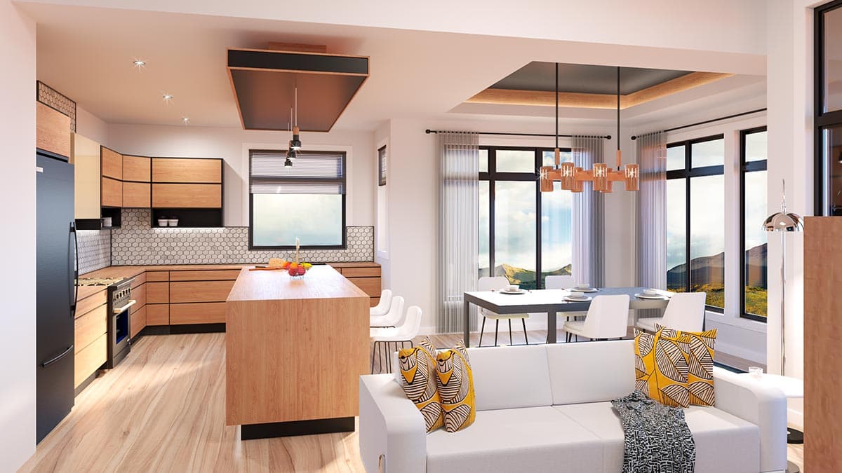 Plan 81713AB: Modern Cliffside Home Plan with In-law Suite and Stacked Rear Decks - Image #4 - Contemporary, Mid Century Modern, Modern, Northwest