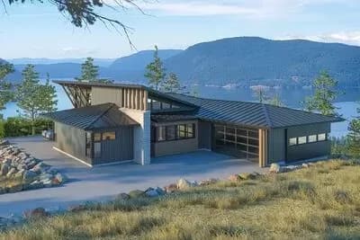 Mountain Modern House Plan with Home Office and Media Room - 2115 Sq Ft